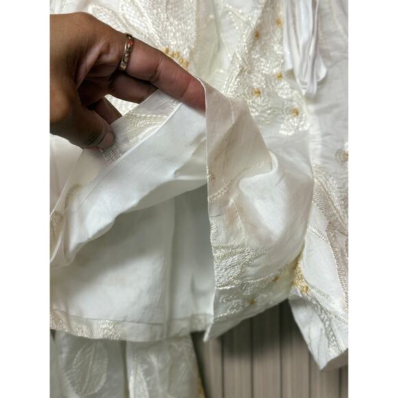 Commense Semi-Sheer Floral Shorts Set White Women’s Size M - Picture 10 of 14